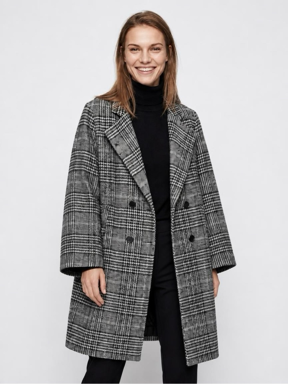 DAVI & DANI Classic Black and White Trench Coat